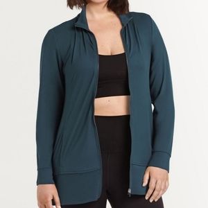 NWT Mock Neck Long Sleeve Solid Athletic Hyba Jacket with Pockets
